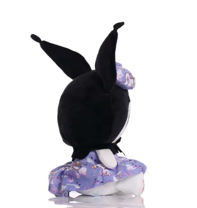 peluche kuromi vestido morado 29cm