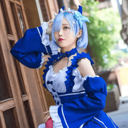 disfraz Re Zero Ram Rem azul - amplitudmodulada