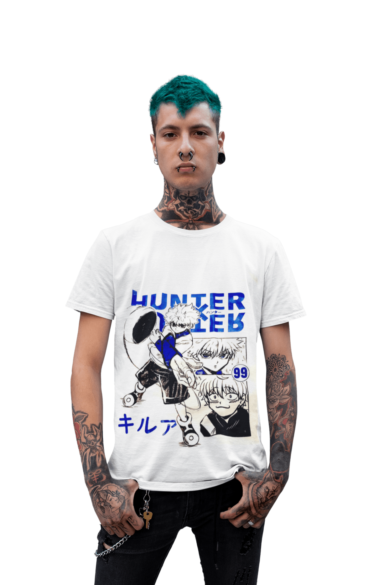 polera Hunter x Killua Blanca - amplitudmodulada