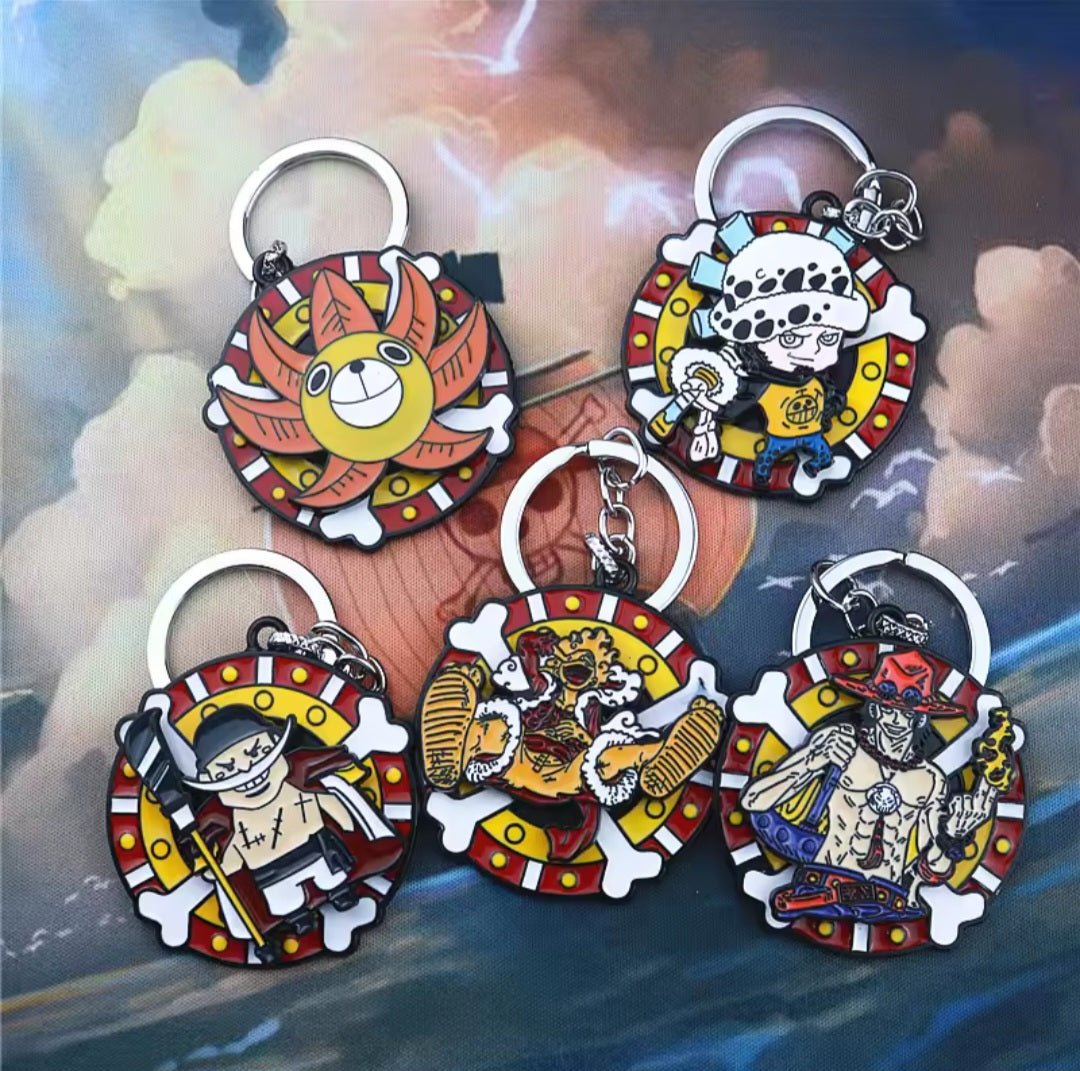 Llaveros metalicos moviles de One Piece - amplitudmodulada