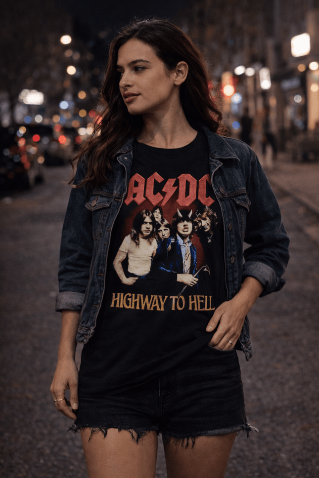 Polera ACDC Highway to hell - amplitudmodulada