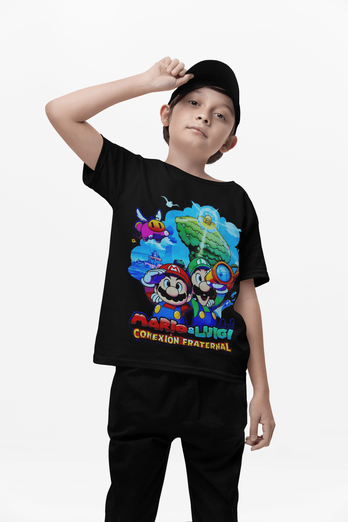 Polera Mario Luigi conexion fraternal - amplitudmodulada