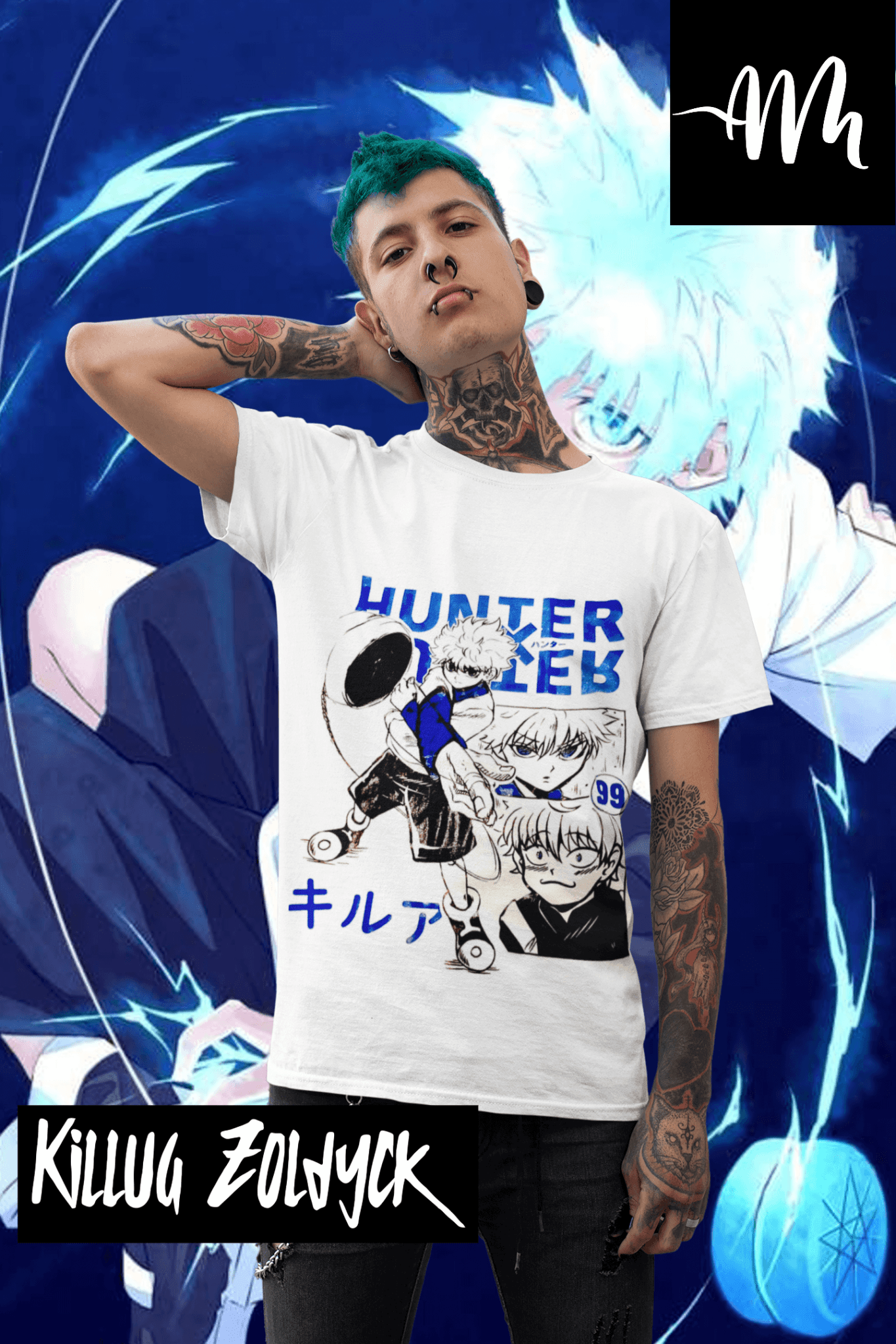 polera Hunter x Killua Blanca - amplitudmodulada